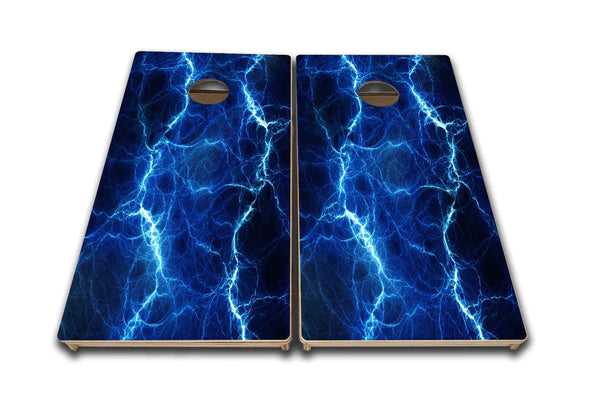 Pro Solution Boards - Blue  Lightning - Oak City Cornhole