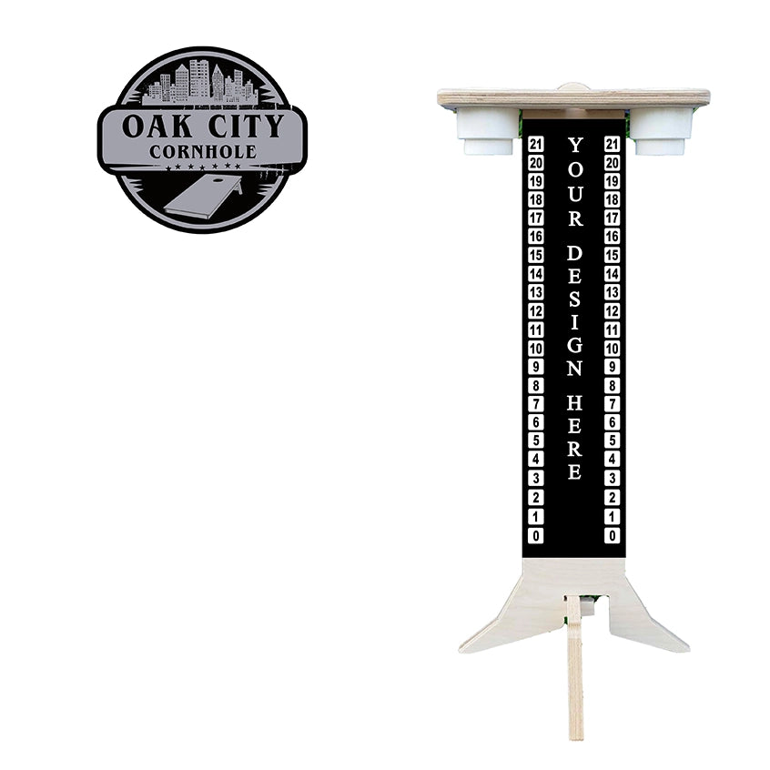 Custom Score Tower - Oak City Cornhole