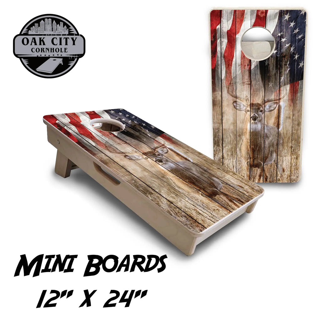 All American Game Pursuit Deer Hunting Cornhole Boards from Oak City Cornhole