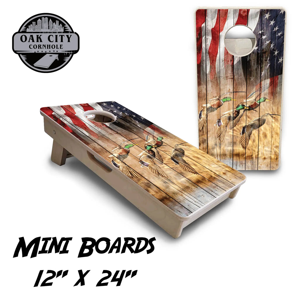 All American Game Pursuit Duck Hunting Cornhole Boards from Oak City Cornhole