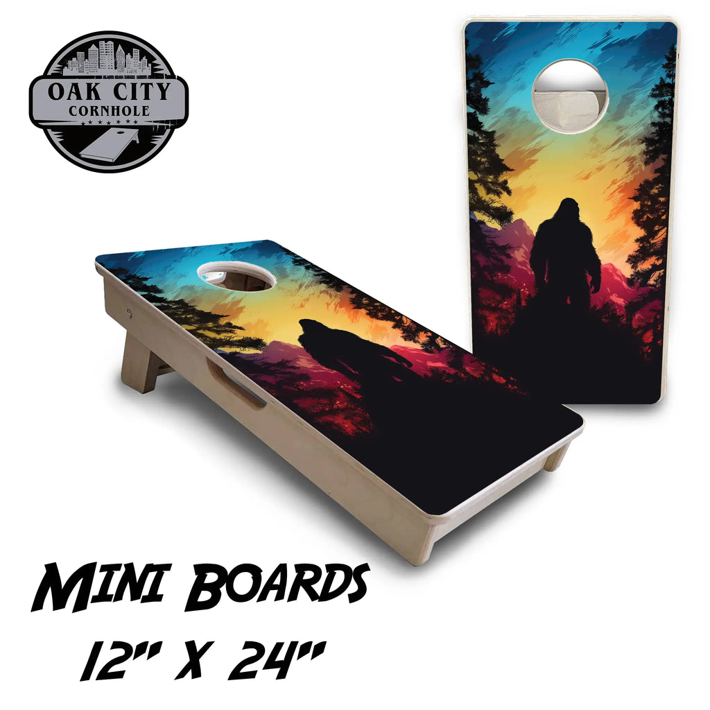 Bigfoot’s Mountain Hideaway Cornhole Boards from Oak City Cornhole