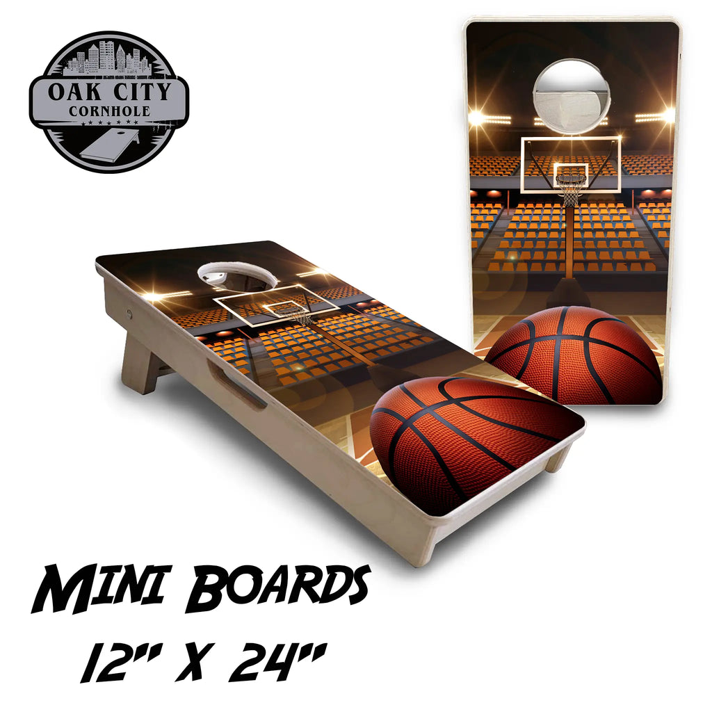 Hoop of Dreams Basketball Cornhole Boards from Oak City Cornhole