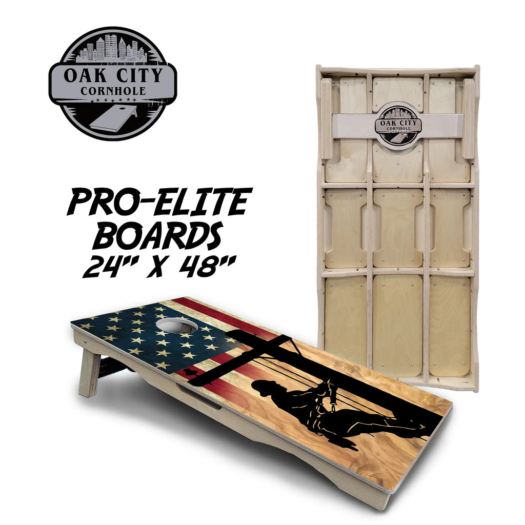 American Lineman Cornhole Boards from Oak City Cornhole