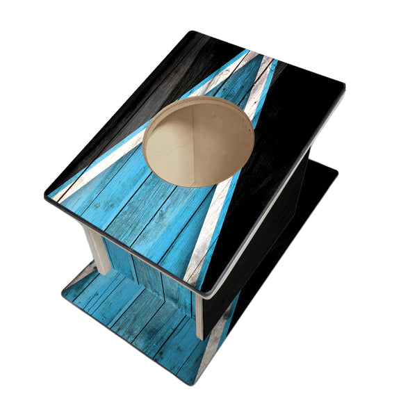 Sky Blue Triangle Design Airmail Box - Oak City Cornhole