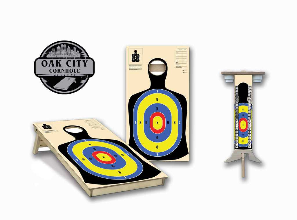 Target Shooting Regulation Cornhole Boards - Oak City Cornhole