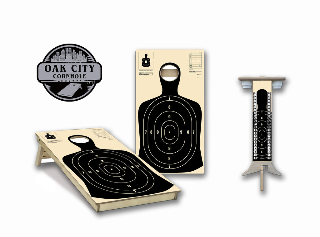 Target Shooting Regulation Cornhole Boards - Oak City Cornhole