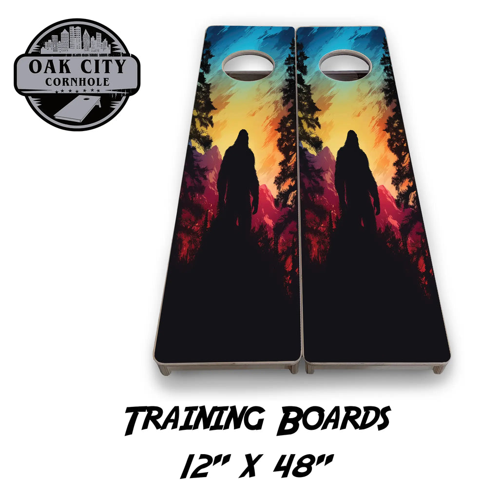 Bigfoot’s Mountain Hideaway Cornhole Boards from Oak City Cornhole