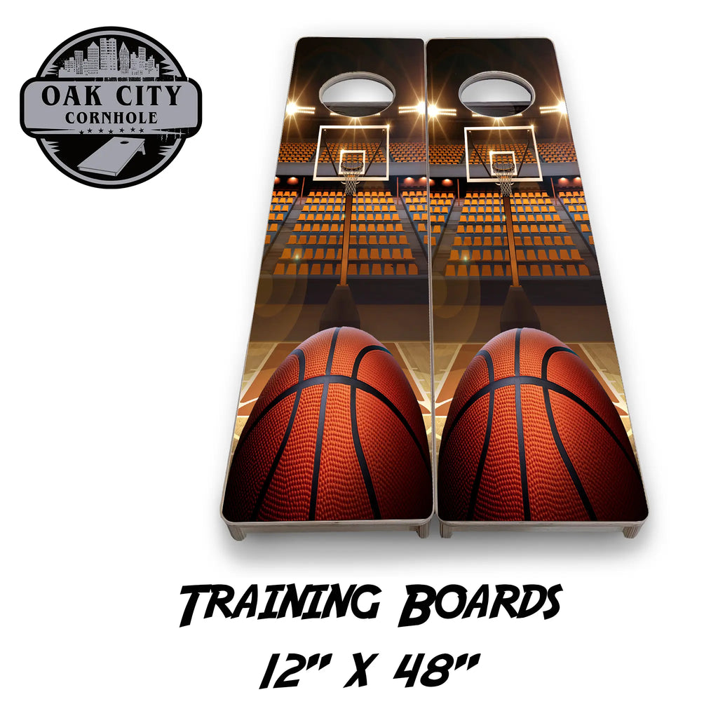 Hoop of Dreams Basketball Cornhole Boards from Oak City Cornhole