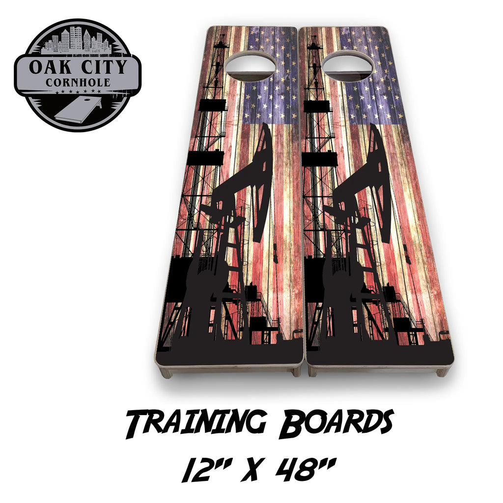 Roughneck Pride Cornhole Boards – Tournament Design - Premium Handcrafted 24”x48” Set by Oak City Cornhole