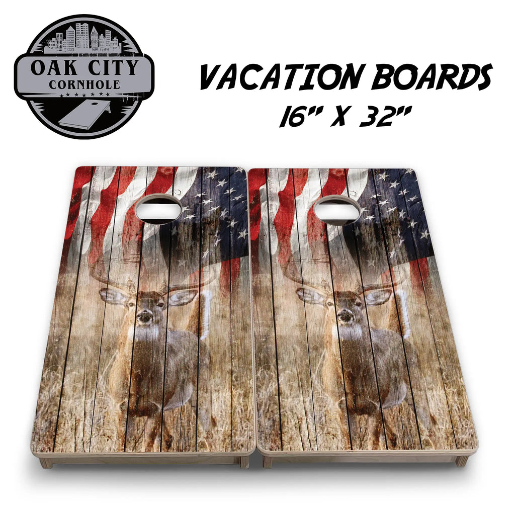 All American Game Pursuit Deer Hunting Cornhole Boards from Oak City Cornhole