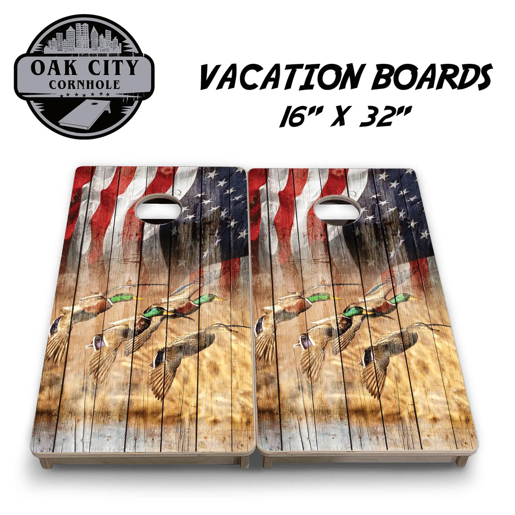 All American Game Pursuit Duck Hunting Cornhole Boards from Oak City Cornhole