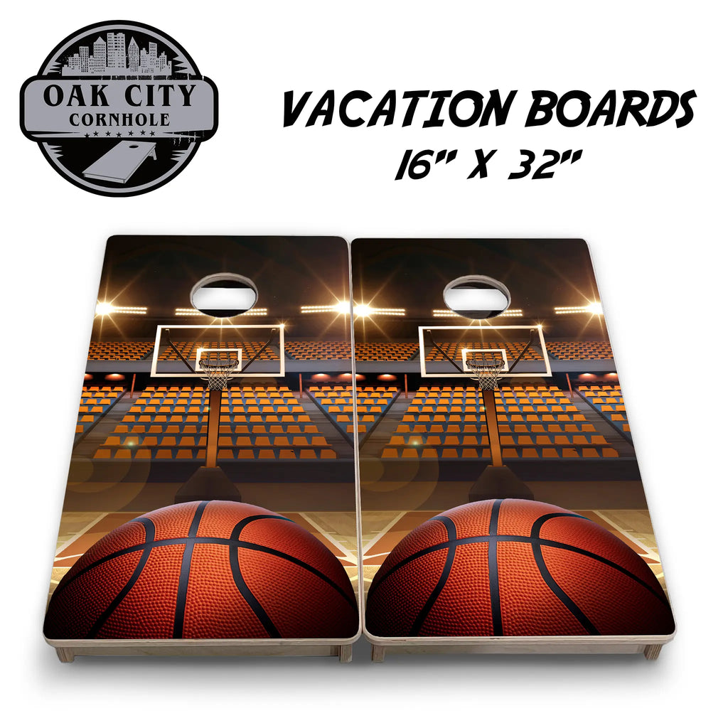 Hoop of Dreams Basketball Cornhole Boards from Oak City Cornhole