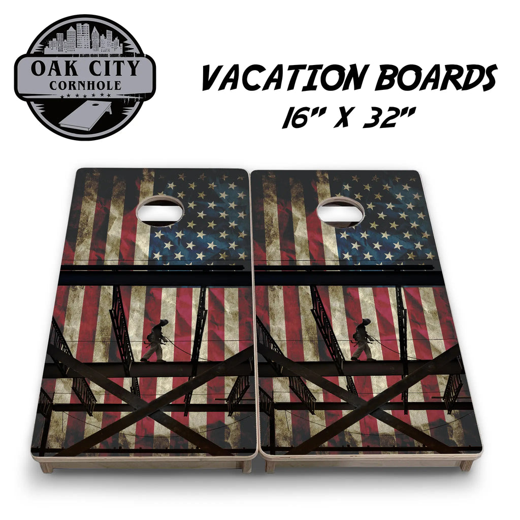 Ironworker Pride Cornhole Boards from Oak City Cornhole