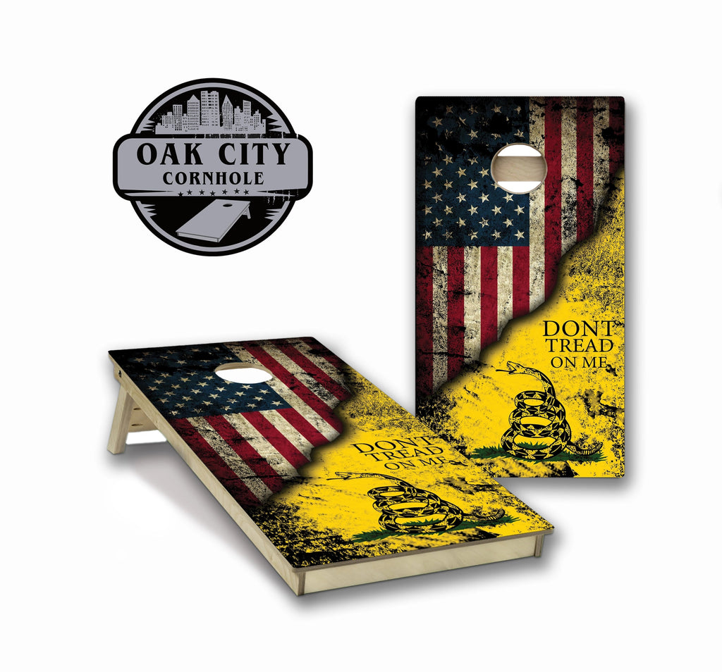 Don't Tread on Me Regulation Cornhole Boards - Oak City Cornhole