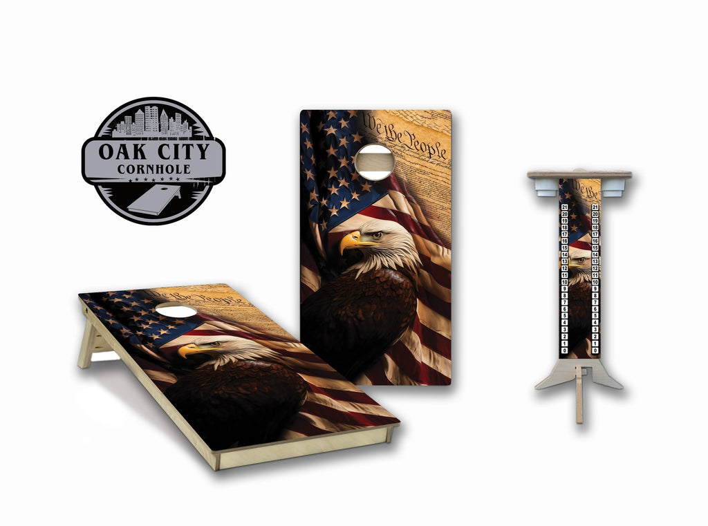 We The People Regulation Cornhole Boards - Oak City Cornhole